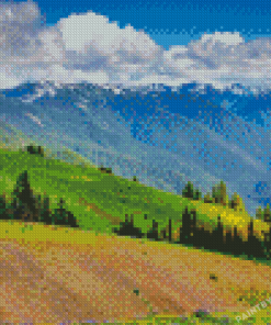 Olympia State Park Mountains Landscape Diamond Painting