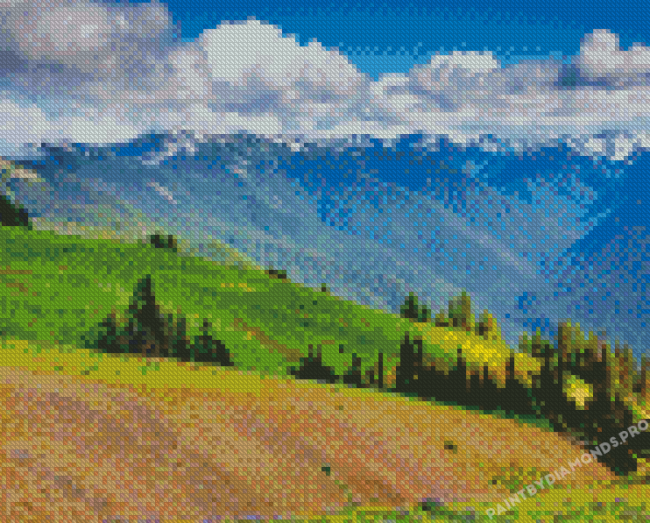 Olympia State Park Mountains Landscape Diamond Painting