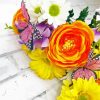 Orange Yellow Purple Flowers Diamond Painting