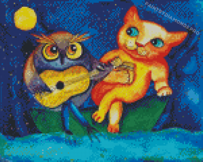 Owl And The Pussycat Diamond Paintings