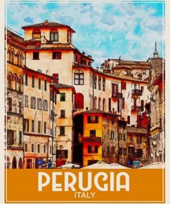 Perugia City In Italy Poster Diamond Paintings