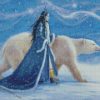 Princess And Bear In The Snow Diamond Paintings