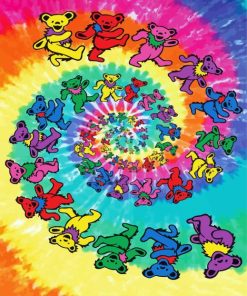 Rainbow Grateful Dead Bear Diamond Paintings