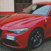 Red Alfa Romeo Giulia Diamond Painting