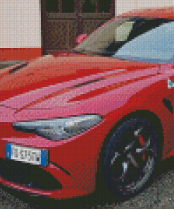 Red Alfa Romeo Giulia Diamond Painting