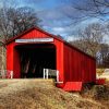 Red Covered Bridge Diamond Paintings