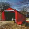 Red Covered Bridge Diamond Paintings