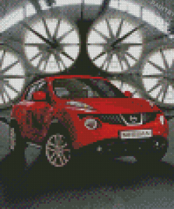 Red Nissan Juke Diamond Paintings