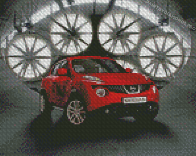 Red Nissan Juke Diamond Paintings