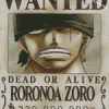 Rorona Zoro One Piece Wanted Diamond Paintings