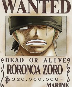 Rorona Zoro One Piece Wanted Diamond Paintings