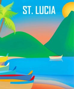 Saint Lucia Illustration Poster Diamond Painting