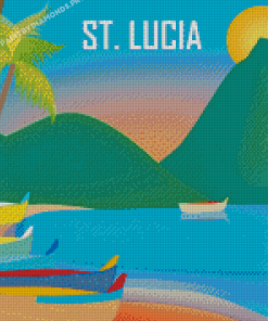 Saint Lucia Illustration Poster Diamond Painting