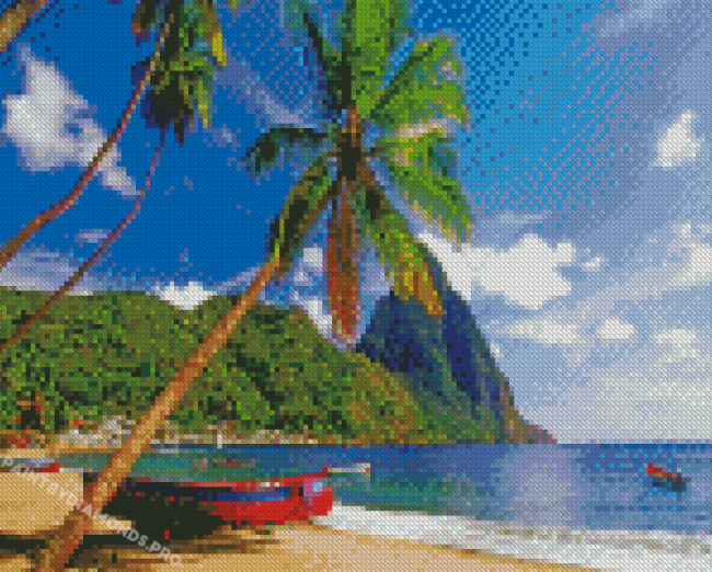 Saint Lucia Beach Diamond Painting