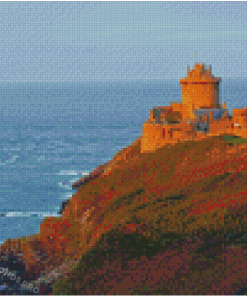 Seascape Castle At Sunset Diamond Paintings