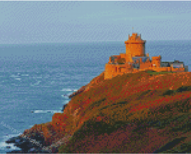 Seascape Castle At Sunset Diamond Paintings