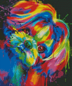 Splash Colorful Shih Tzu Diamond Painting