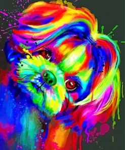 Splash Colorful Shih Tzu Diamond Painting