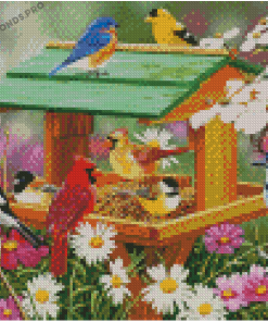 Spring Birdfeeder Diamond Paintings