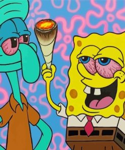 Squidward And SpongeBob Stoners Diamond Painting