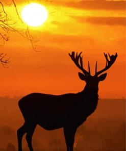 Sunrise Deer Animal Diamond Painting