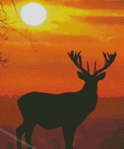 Sunrise Deer Animal Diamond Painting