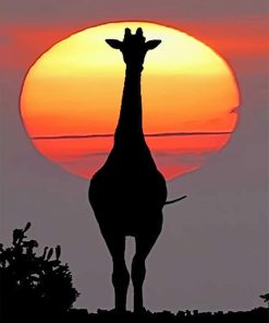 Sunset Giraffe Silhouette Diamond Painting