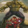 Superheroes Hulk And Iron Man Diamond Paintings