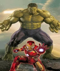 Superheroes Hulk And Iron Man Diamond Paintings