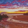 Three Cliffs Bay Swansea At Sunset Diamond Paintings