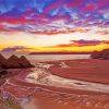 Three Cliffs Bay Swansea At Sunset Diamond Paintings