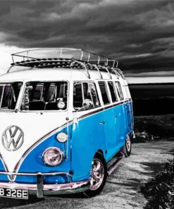 VW Blue Campervan Diamond Paintings