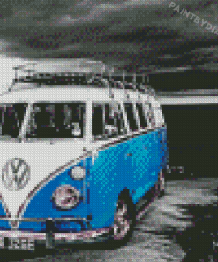 VW Blue Campervan Diamond Paintings