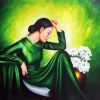 Vietnamese Woman In Green Diamond Painting