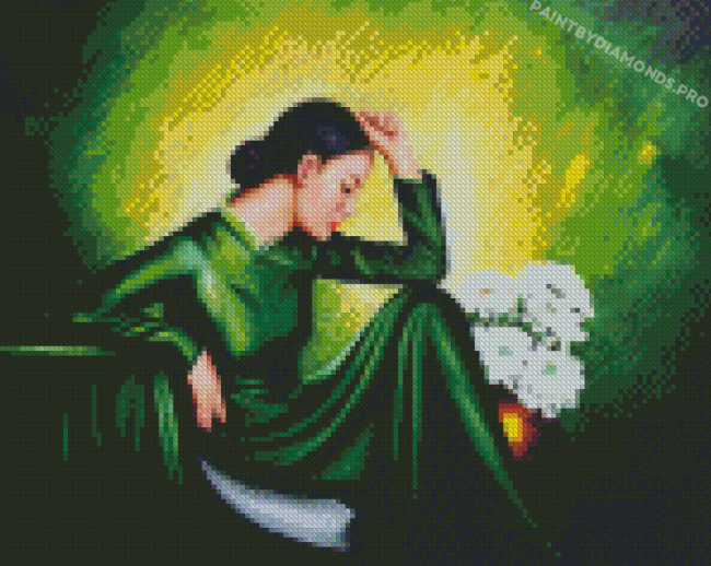 Vietnamese Woman In Green Diamond Painting