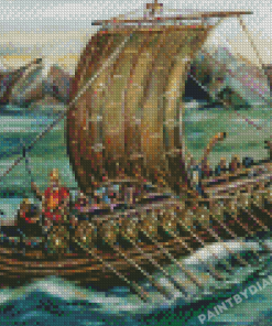 Viking Ship Art Diamond Painting