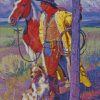 Western Cowboy And Dog Diamond Paintings