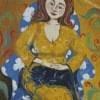 Woman In Chair With Cat Diamond Paintings