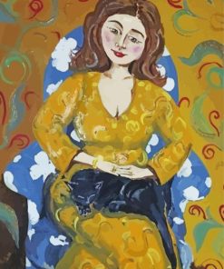 Woman In Chair With Cat Diamond Paintings