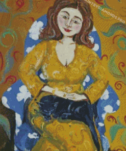 Woman In Chair With Cat Diamond Paintings