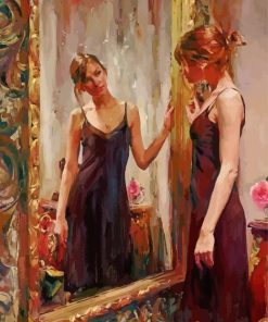 Woman Mirror Diamond Paintings