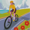 Woman Riding Bicycle art Diamond Paintings