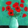 Aesthetic Vase With Red Poppies Diamond Paintings