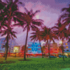 Aesthetic South Beach View Diamond Paintings