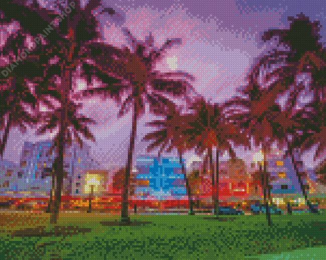 Aesthetic South Beach View Diamond Paintings