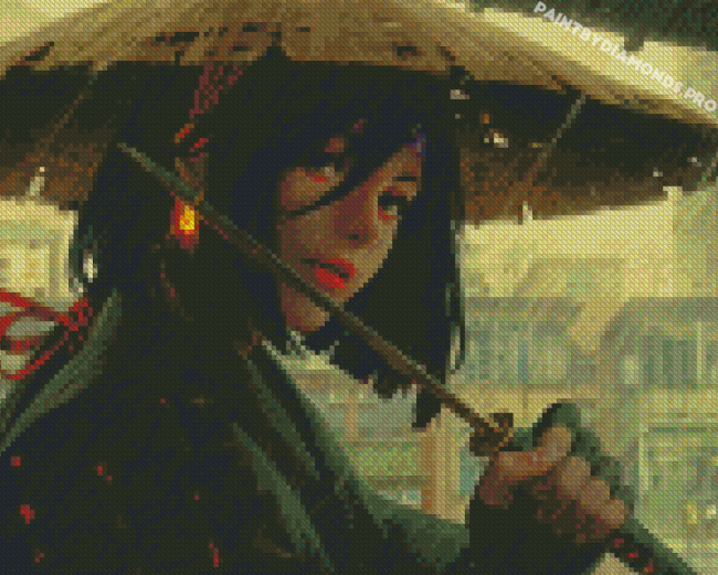 Alone Samurai Girl Diamond Paintings