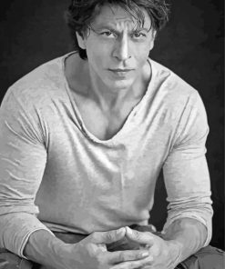 Black And White Shahrukh Khan Diamond Paintings