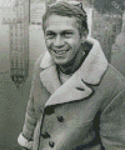 Black And White Steve McQueen Diamond Painting