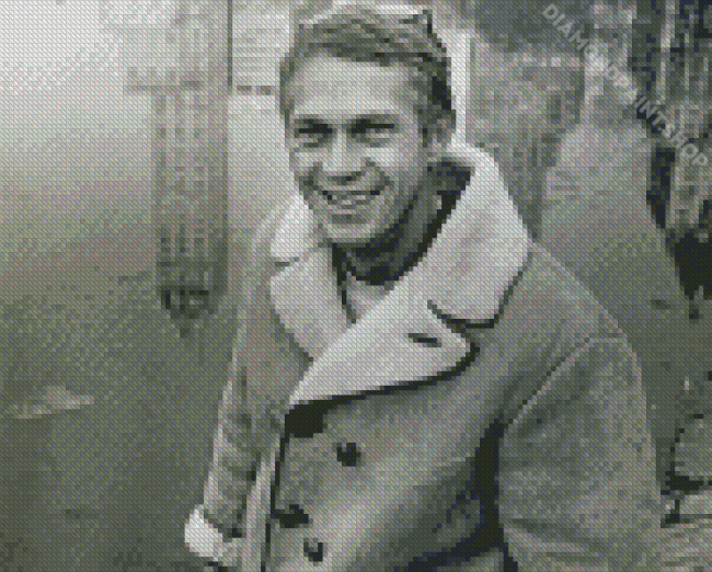 Black And White Steve McQueen Diamond Painting