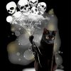 Black Cat And Skulls Balloons Diamond Paintings